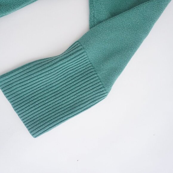 Vintage Gap Green Fine Knit Ribbed Lightweight Thick Cotton Sweater Large - Picture 5 of 10